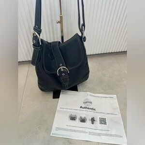 Vintage Coach Soho Black Leather Shoulder Bag | Authenticated